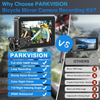 PARKVISION 1080P Bike Mirror Camera Rear View Recorder w/ 4.3" Monitor + Card