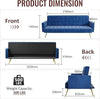 ELEGANT Blue Velvet Sofa Bed Modern 3 Seater Click Clack Luxury Sofas Settee