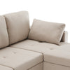 L-Shaped Corner Sofa, 3 Seater Pull out Sofa, Settee Sofa Bed with Storage