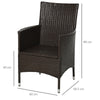 2 Pieces Outdoor Rattan Armchair Garden Dining Chair Set Coffee