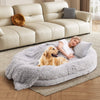 Washable Human Pet  Bed Fluffy Faux Fur Nap Pet Bed Bed w/ Soft Blank
