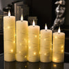 3 OR 5PCS LED Flameless Candles Remote Flickering Pillar Timer Battery Operated