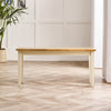 Tenby Solid Wood Cream and Oak Small Dining Bench Traditional Farmhouse Rustic