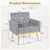 Modern Velvet Accent Chair Upholstered Armchair Sofa Chair-Grey