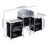 Aluminium Camping Table Kitchen Unit Folding Storage Outdoor Cooking Station