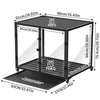 Large Pet Dog Crate See Through Glass Kennel Cage Strong Aluminum Frame Lockable