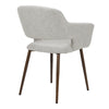 Grey Linen Dining Chairs 2PC/Set Kitchen Leisure Seat w/ Metal Legs Accent Chair