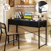 Compact Writing Desk with Heavy-Duty Metal Frame-Black
