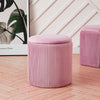 Round Velvet Ottoman Storage Vanity Seat Footrest Stool Dressing Table Chair