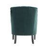 Nordic Green Velvet Armchair Buttoned Tufted Single Sofa Chair Chesterfield Back