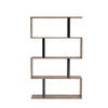 Wooden S-Shaped Bookcase Living Room Modern Display Shelves Storage Unit Divider