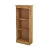 Panana Bookcase Low Narrow Display with 3 Shelves Solid Pine Book Storage Rack