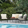 4 pcs Patio Furniture Set Outdoor Wicker Conversation Bistro Set With Cushions
