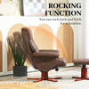 Recliner Chair with Footstool & Adjustable Backrest Upholstered Armchair, Brown