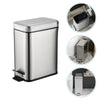 Stainless Steel Trash Can Kitchen Bin Pedal Office Rubbish Storage