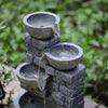 Solar Power Water Fountain Garden Water Feature with LED Light Indoor Outdoor