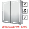 Bathroom LED Mirror Cabinet with Shaver Socket Bluetooth Music Sensor 2 Doors