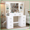 Large Makeup Table with LED Lights Mirror and 7 Drawers & Shelves Dresser Desk