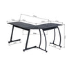 L-Shaped Corner Computer Desk PC Laptop Wood Table Workstation Home Office Black