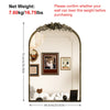 Traditional Arched Wall Mirror Gold Baroque Inspired Carved Framed Vanity Mirror