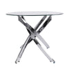 Glass Dining Table Set with 4 Chairs Faux Leather Living Room Kitchen Furniture