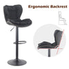 2x Faux Leather Bar Stools Gas Lift Adjustable Pub Chair Frosting Base Swivel