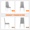 Set of 4 Dining Chairs Padded Seat High back Metal Legs Home Furniture