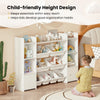 142 cm Large Toy Storage Organizer Toddler Storage Cabinet-White