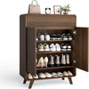 Shoe Cabinet with 1 Drawer & 2 Doors 4-Tier Shoe Rack with Adjustable Shelves