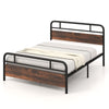 King Size Bed Frame Heavy-duty Platform Bed Industrial Bed Base w/headboard
