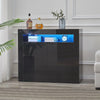 2 Doors LED Sideboard Cabinet High Gloss Cupboard Storage Furniture Black