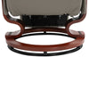 PU Recliner Chair Grey Swivel Armchair Lounge Chair With Footrest & Wooden Base
