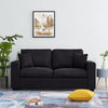 Panana 2 and 3 Seater Sofa Settee Suite in Black Fabric Sofa Deep Seat Couches