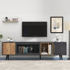 TV Stand Cabinet Unit Modern Glass Door Entertainment Living Room Furniture