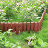 Set of 5 Brown Plastic Palisade Garden Edging Plant Border Fence Hammer-in Lawn