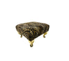 Footstool Leopard Print dengan Kaki Matel Rose Gold Handmade
