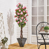 Artificial Rose Bush Tree Potted Plant Pink Faux Flower Home Decor Garden 150cm