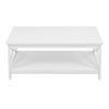 Wooden Coffee Tea Table Modern Open Shelf Storage Living Room Home Furniture