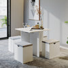 Kitchen Dining Table Set w/4 Storage Seats Compact Space Saver Modern