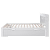 MULTIFUNCTIONAL 4FT6 DOUBLE WOODEN BED FRAME WITH DRAWERS AND HEADBOARD STORAGE
