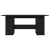 Dining Table Black Oak 180x90x76 cm Engineered Wood