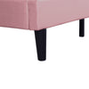 Double Bed Frame, Upholstered Platform Bed with Channel Tufted Headboard, Pink