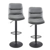 2pcs Bar Stools Faux Leather Padded Seat Stools Metal Base Barstools Grey/Brown
