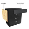 High Gloss Chest of 4 Drawers Modern Bedroom Storage Black Cabinet Furniture Set
