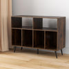 Vinyl Display Shelf Record Storage Table with 5 Metal Legs-Brown