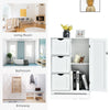 Storage Cabinet Bathroom Floor Cabinet Freestanding Storage Cupboard w/ 3 Drawer