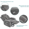 Electric Power Lift Riser Recliner Chair Armchair w/ Cup Holders & USB Port Grey