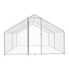 4X3X2m Walk In Chicken Run Galvanized Chicken Coop Hen House w/ Apex Roof Hutch