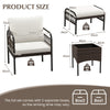 5Pcs Outdoor Wicker Woven Chair Set Garden Furniture Set with Table & Ottomans