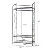 Metal Clothing Rack Hanging Rail Open Wardrobe Coat Stand with Shelves
